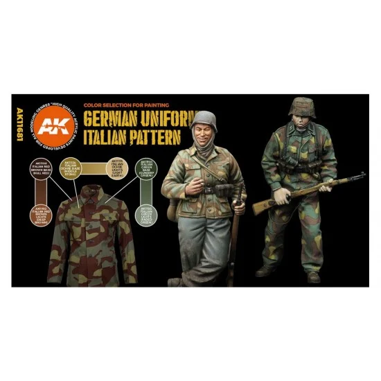 AK Interactive AK-11681 Acrylic Paint (3rd Generation) Set for AFV - WWII German Italian Camouflage (6x 17ml)