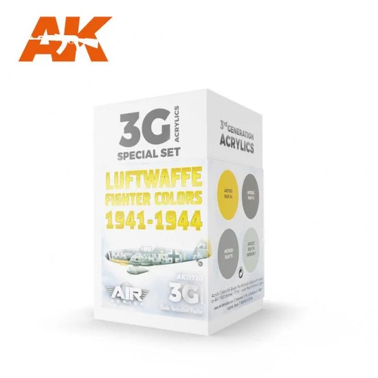 AK Interactive AK-11720 Acrylic Paint 3rd Gen set for Aircraft - Luftwaffe Fighter Colours 1941-1944 (4x 17ml)