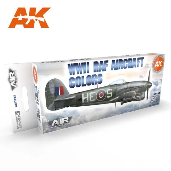 AK Interactive AK-11723 Acrylic Paint 3rd Gen set for Aircraft - WWII RAF Aircraft Colours (8x 17ml)