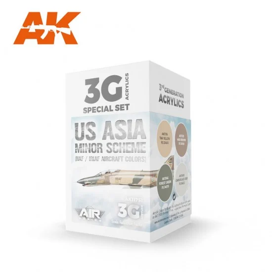 AK Interactive AK-11751 Acrylic Paint 3rd Gen set for Aircraft - US Asia Minor Scheme IIAF/IRIAF Aircraft