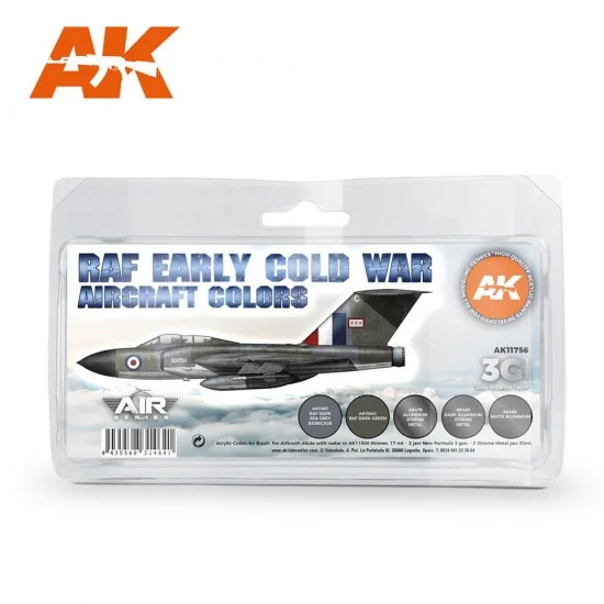 AK Interactive AK-11756 Acrylic Paint 3rd Gen set for Aircraft - Early Cold War RAF Aircraft Colours