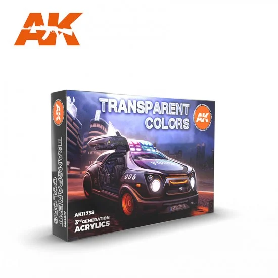 AK Interactive AK-11758 Acrylic Paint 3G Set for Sci-Fi - Transparent Colours (6x 17ml)