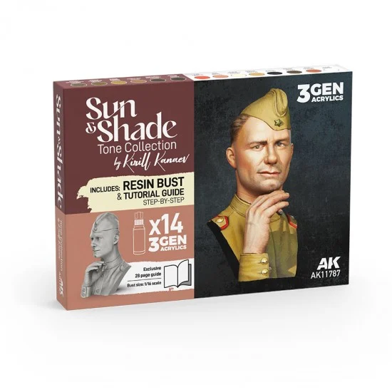 AK Interactive 11787 Acrylic 3GEN Paints with Bust - Sun and Shade Tone Collection By Kirill Kanaev