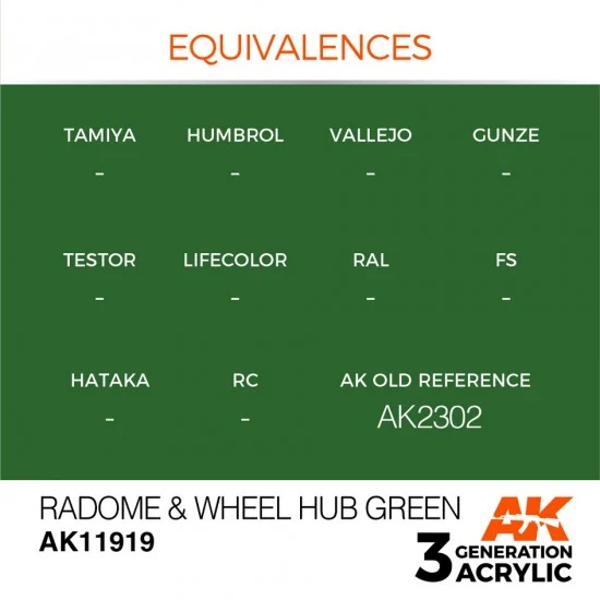 AK Interactive AK-11919 Acrylic Paint 3rd Gen for Aircraft - Radome & Wheel Hub Green (17ml)