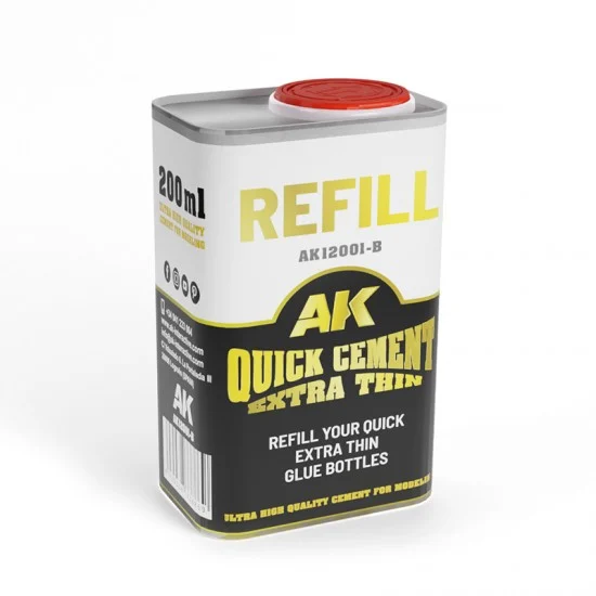 AK Interactive AK-12001-B Refill - Quick Cement Extra Thin (GLUE) 200ml