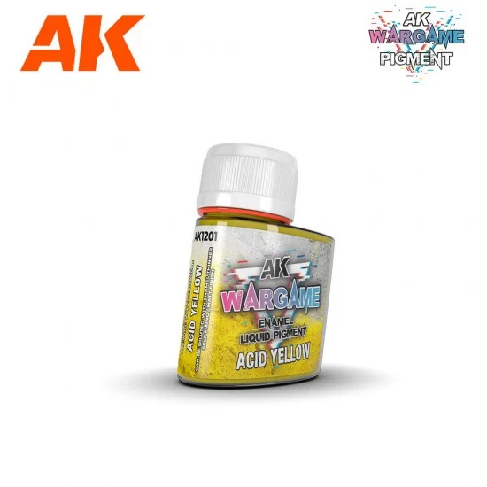 AK Interactive AK-1201 Wargame Enamel Liquid Pigments - Acid Yellow (35ml)
