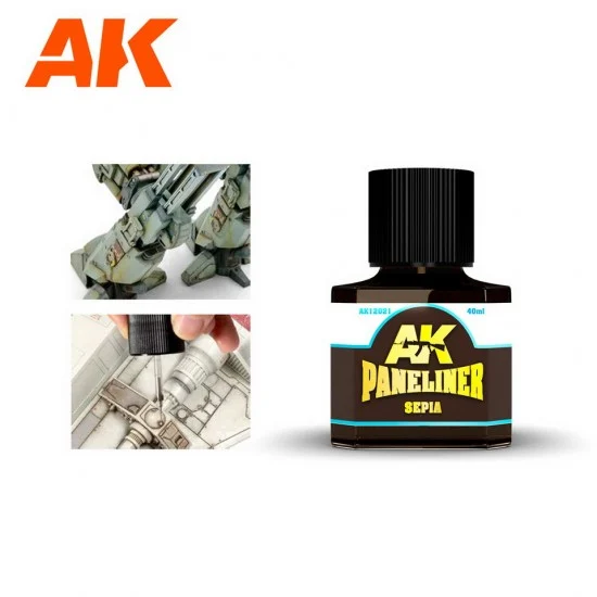 AK Interactive AK-12021 Enamel Paint - Sepia Paneliner (40ml)