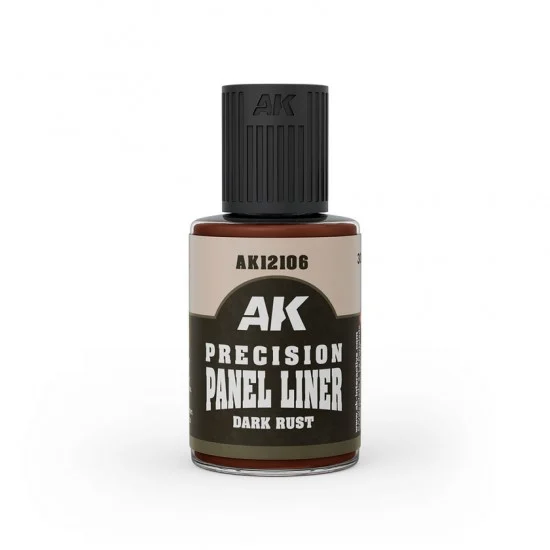 AK Interactive AK-12106 Precision Paneliner - Dark Rust (30ml Enamel)