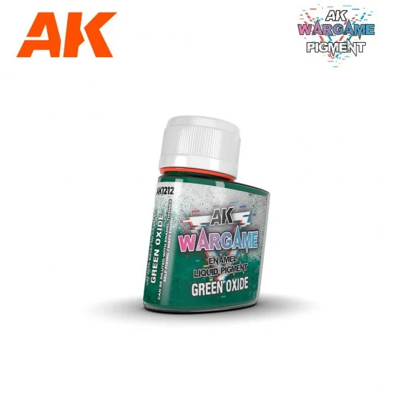 AK Interactive AK-1212 Wargame Enamel Liquid Pigments - Green Oxide (35ml)