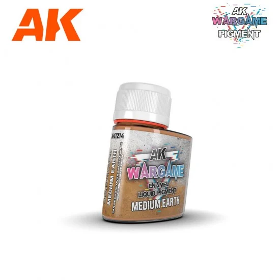 AK Interactive AK-1214 Wargame Enamel Liquid Pigments - Medium Earth (35ml)