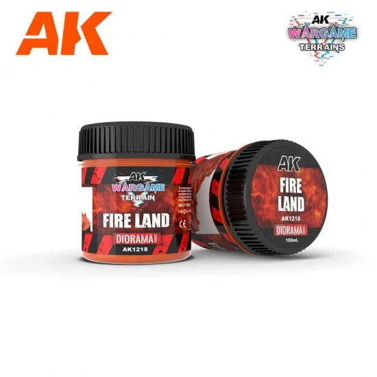 AK Interactive AK-1218 Wargame Battle Ground Terrains - Fire Land (100ml)