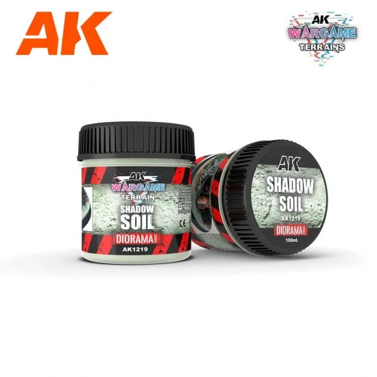 AK Interactive AK-1219 Wargame Battle Ground Terrains - Shadow Soil (100ml)