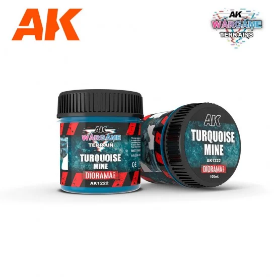 AK Interactive AK-1222 Wargame Battle Ground Terrains - Turquoise Mine (100ml)