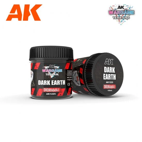 AK Interactive AK-1225 Wargame Battle Ground Terrains - Dark Earth (100ml)