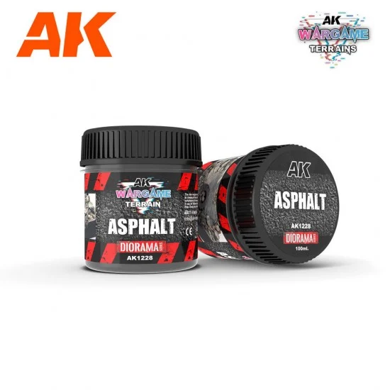 AK Interactive AK-1228 Wargame Battle Ground Terrains - Asphalt (100ml)