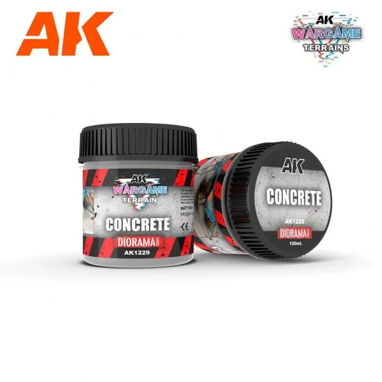 AK Interactive AK-1229 Wargame Battle Ground Terrains - Concrete (100ml)