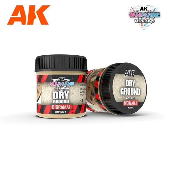 AK Interactive AK-1231 Wargame Battle Ground Terrains - Dry Ground (100ml)
