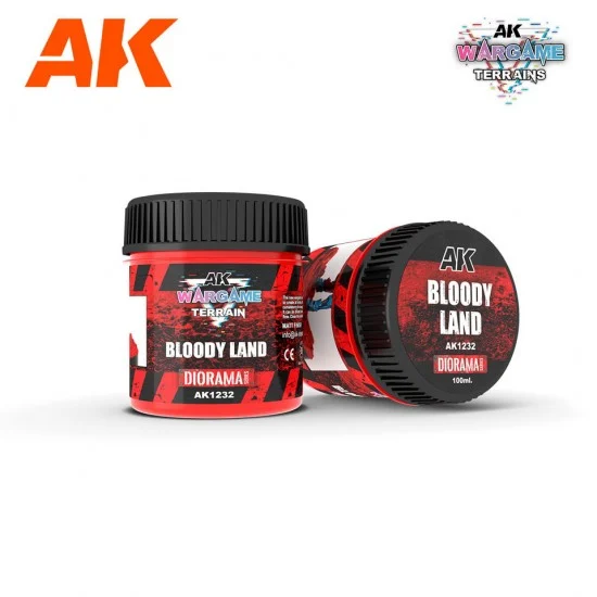 AK Interactive AK-1232 Wargame Battle Ground Terrains - Bloody Land (100ml)