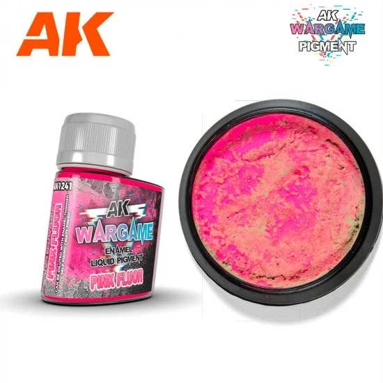 AK Interactive AK-1241 Enamel Liquid Pigment for Wargame - Pink Fluor (35ml)
