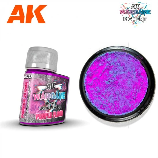 AK Interactive AK-1242 Enamel Liquid Pigment for Wargame - Purple Fluor (35ml)