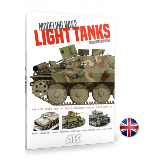 AK Interactive AK-130020 WWII Modeling Light Tanks and Armoured Vehicles (English)