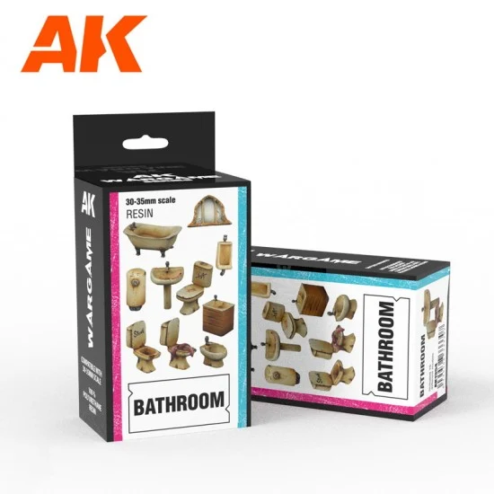 AK Interactive AK-1354 Bathroom Set Wargame (Resin, 30-35mm)