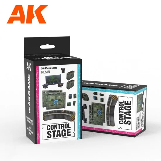 AK Interactive AK-1355 Control Stage Set Wargame (Resin, 30-35mm)