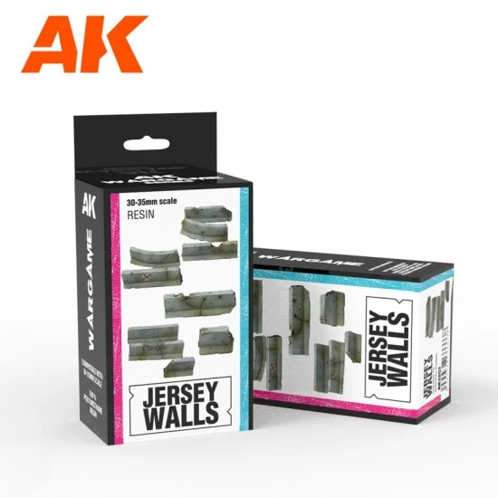 AK Interactive AK-1357 Jersey Walls Set Wargame (Resin, 30-35mm)