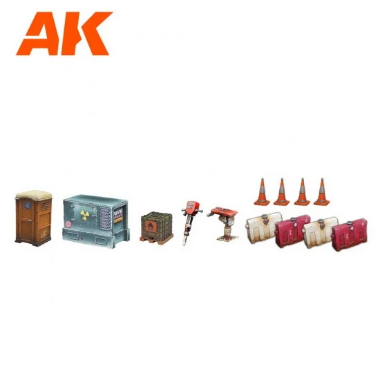AK Interactive AK-1364 Construction Set - Scenography Wargame (Resin, 30-35mm)