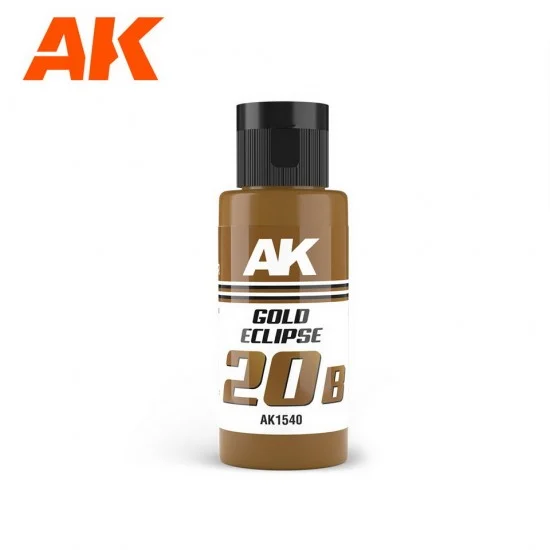 AK Interactive AK-1540 Acrylic Paint - Dual Exo 20B #Gold Eclipse (60ml) for Gunpla/Sci-Fi/Mecha/Robots