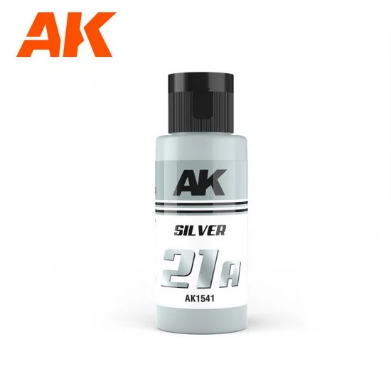 AK Interactive AK-1541 Acrylic Paint - Dual Exo 21A #Silver (60ml) for Gunpla/Sci-Fi/Mecha/Robots