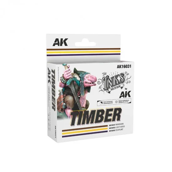 AK Interactive AK-16031 Acrylic Inks - Timber Colours Set (3x 30ml)