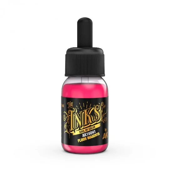 AK Interactive AK-16041 Acrylic Inks - Fluor Magenta (30ml)