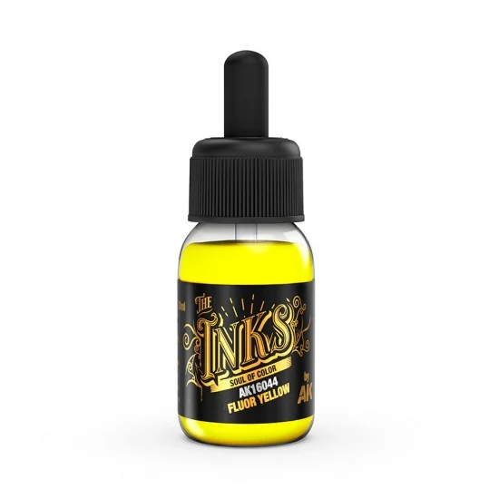 AK Interactive AK-16044 Acrylic Inks - Fluor Yellow (30ml)