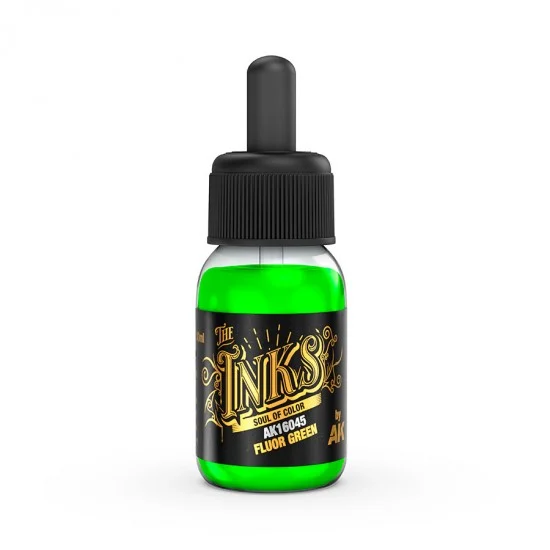 AK Interactive AK-16045 Acrylic Inks - Fluor Green (30ml)