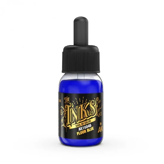 AK Interactive AK-16046 Acrylic Inks - Fluor Blue (30ml)