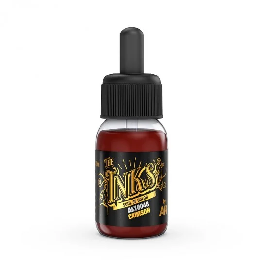 AK Interactive AK-16048 Acrylic Inks - Crimson (30ml)