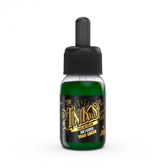 AK Interactive AK-16050 Acrylic Inks - Toad Green (30ml)