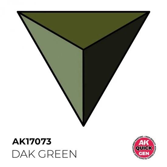 AK Interactive AK-17073 Acrylic Colour for Contrast Painting - Quick Gen #Dak Green (18ml)