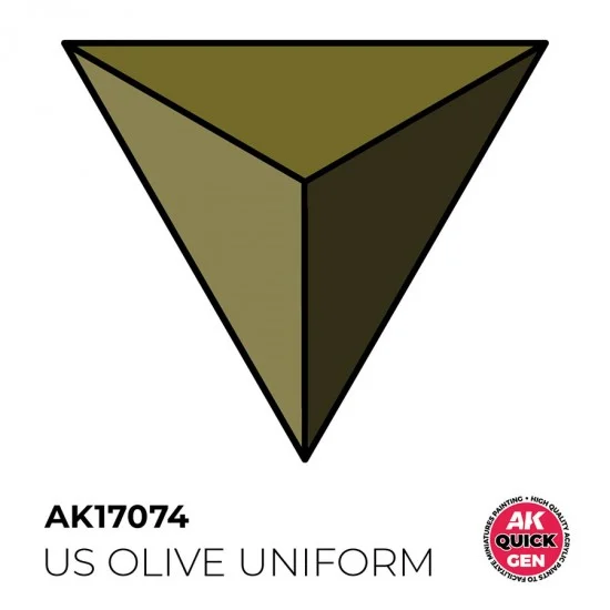 AK Interactive AK-17074 Acrylic Colour for Contrast Painting - Quick Gen #US Olive Uniform (18ml)