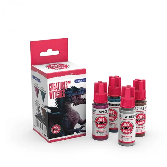 AK Interactive AK-17520 Acrylic Colour set for Contrast Painting - Quick Gen #Creatures And Witches (4x 18ml)