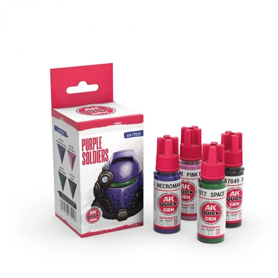 AK Interactive AK-17523 Acrylic Colour set for Contrast Painting - Quick Gen #Purple Soldiers (4x 18ml)