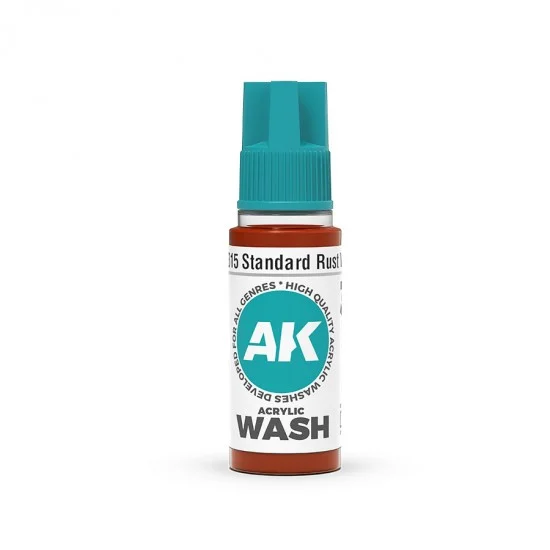 AK Interactive 19315 Acrylic Wash - Standard Rust (18ml)