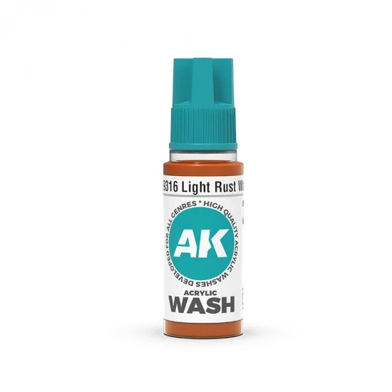 AK Interactive 19316 Acrylic Wash - Light Rust (18ml)