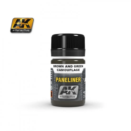 AK Interactive AK-2071 Enamel Paint - Paneliner for Brown and Green Camouflage (35ml)