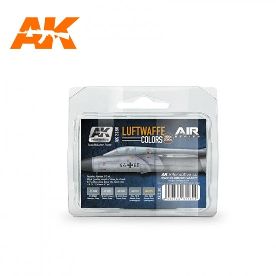 AK Interactive AK-2180 Acrylic Paint Set - Luftwaffe Colours 1990s 2000s (5 x 17ml)