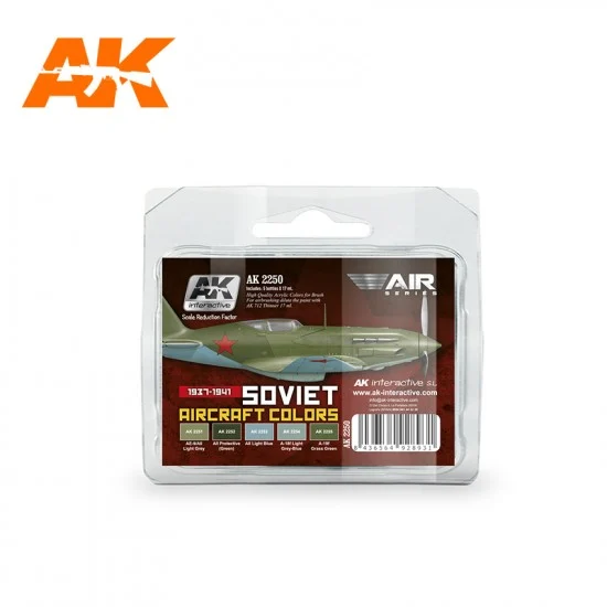 AK Interactive AK-2250 Acrylic Paint Set - 1937-1941 Soviet Aircraft Colours (5 x 17ml)