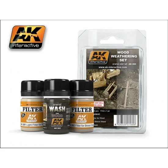 AK Interactive AK-260 Wood Weathering set (35ml x 3)