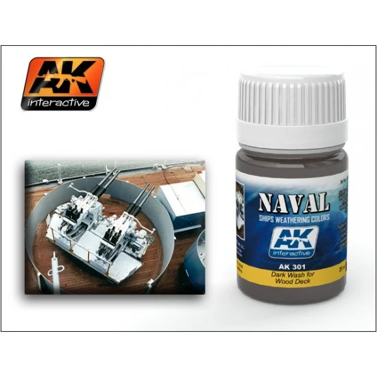 AK Interactive AK-301 Dark Wash for Ship Wood Decks (Enamel, 35ml)