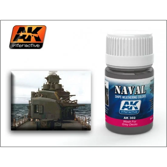 AK Interactive AK-302 Wash for Ship Grey Decks (Enamel, 35ml)